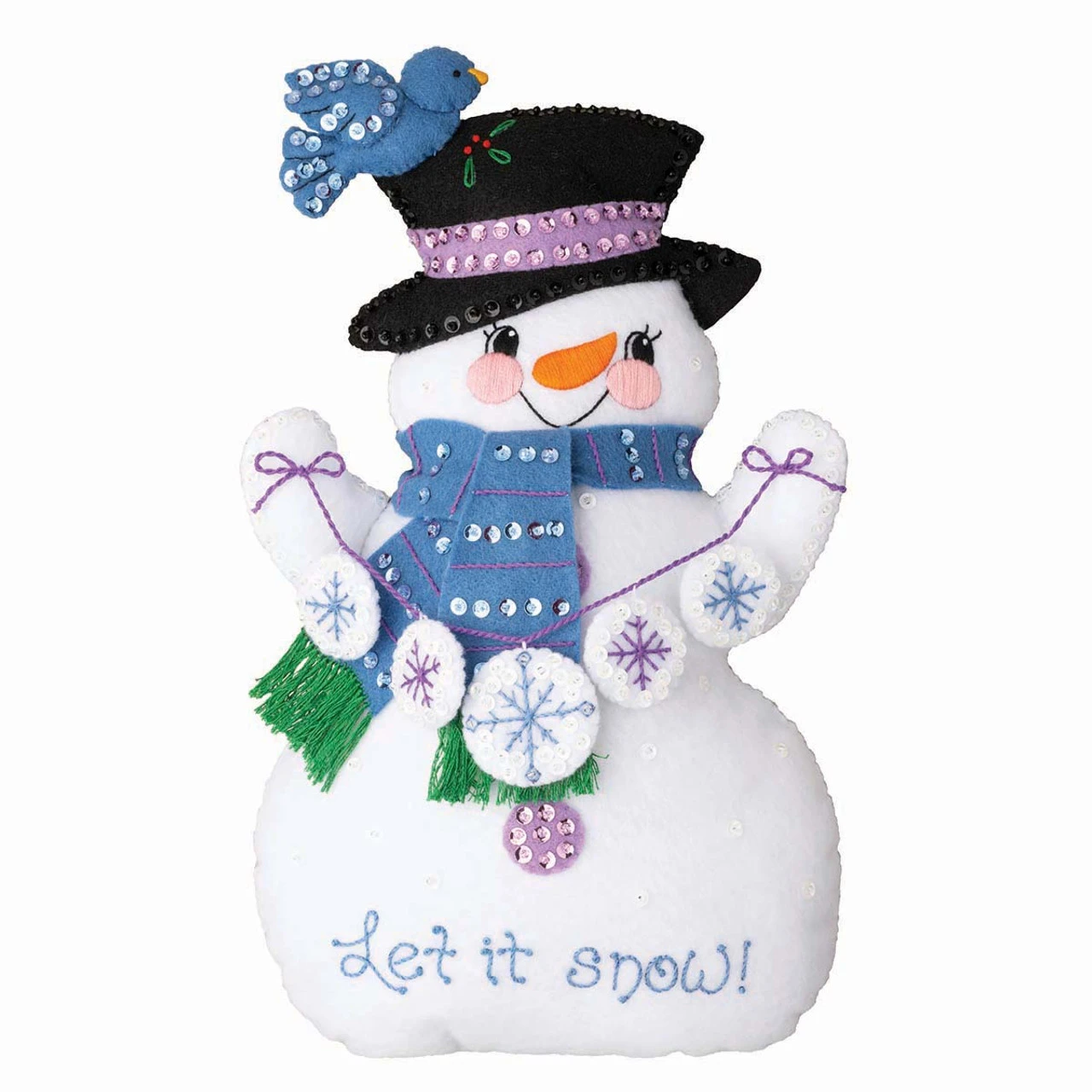 Bucilla Let It Snow Door Stopper Felt & Sequin Kit 1 Bucilla Let It Snow Door Stopper Felt & Sequin Kit