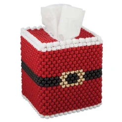 Herrschners Santa's Suit Tissue Box Cover Pony Bead Kit