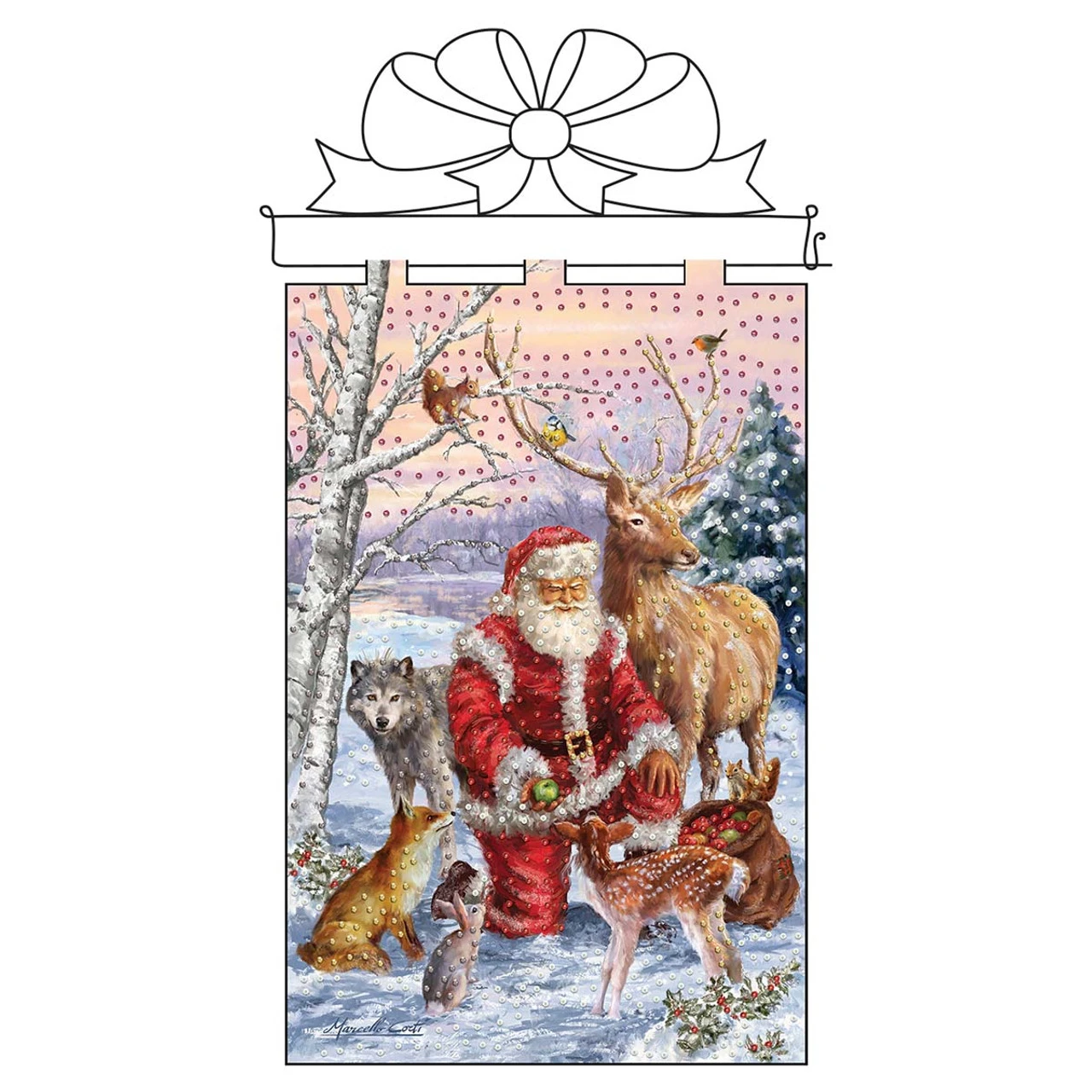 Design Works Santa In Forest Banner Felt & Sequin Kit 1 Design Works Santa In Forest Banner Felt & Sequin Kit