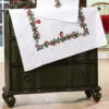Nob Hill Holly & Berries Table Topper Stamped Embroidery Kit