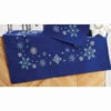 Herrschners Snowflakes On Blue Table Topper Stamped Embroidery Kit