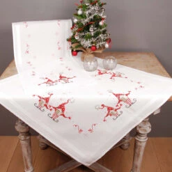 Vervaco Christmas Gnomes Table Runner Stamped Cross-Stitch Kit -PremierCraft Sales Store 538304 3 67078.1693462518