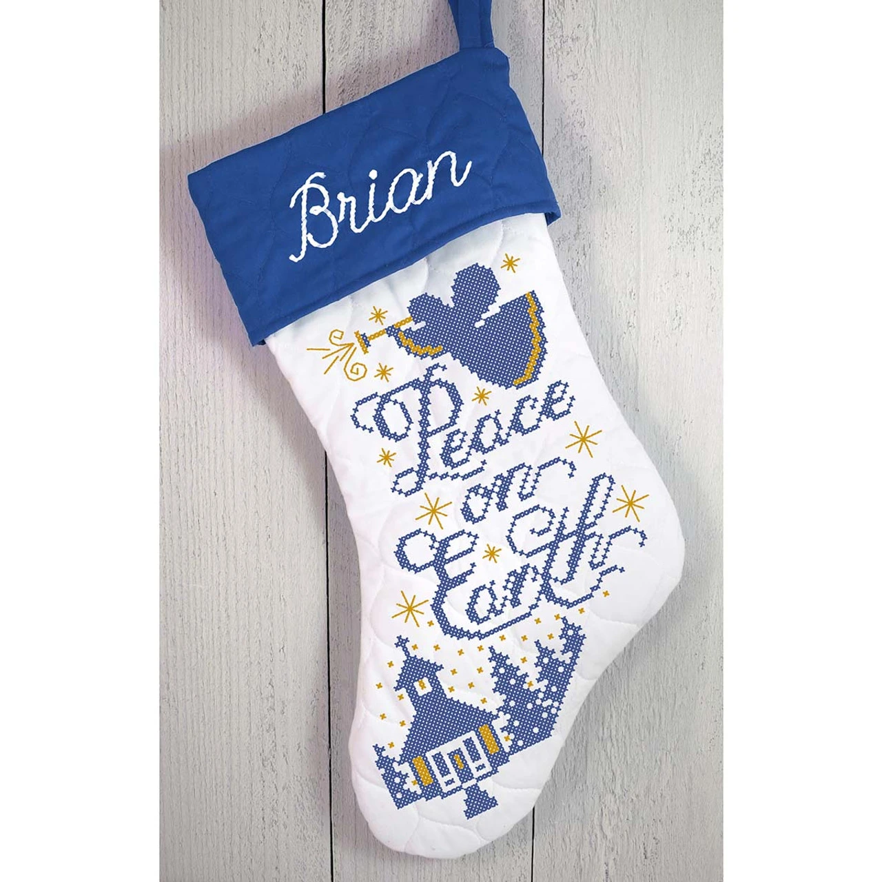 Herrschners Peace On Earth Stocking Stamped Cross-Stitch Kit 1 Herrschners Peace On Earth Stocking Stamped Cross-Stitch Kit