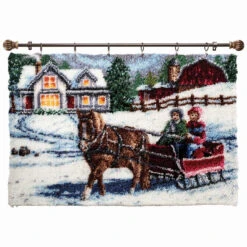 Herrschners Farmhouse Christmas Latch Hook Kit