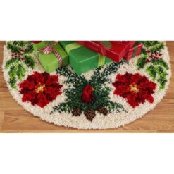 Herrschners Cardinal Woods Tree Skirt Latch Hook Kit