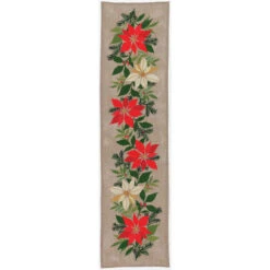 Eva Rosenstand Poinsettias Bell Pull Counted Cross-Stitch Kit