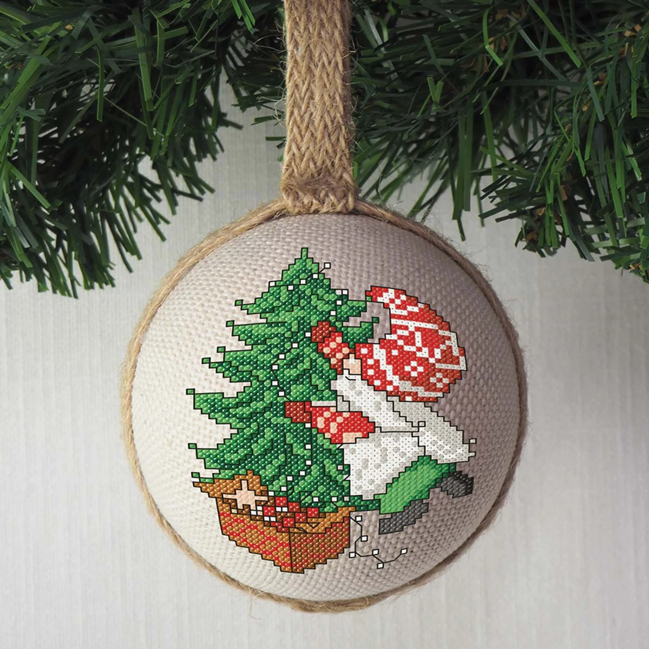 Craftways Gnomes Christmas Ornament Covers Counted Cross-Stitch Kit 2 Craftways Gnomes Christmas Ornament Covers Counted Cross-Stitch Kit - Image 2