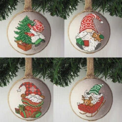 Craftways Gnomes Christmas Ornament Covers Counted Cross-Stitch Kit
