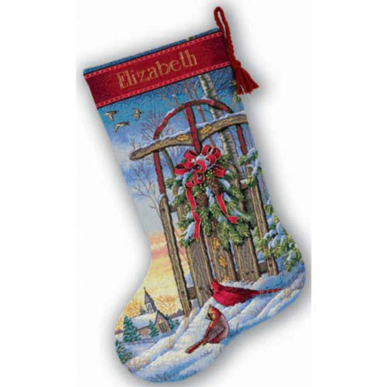 Dimensions Christmas Sled Stocking Counted Cross-Stitch Kit 1 Dimensions Christmas Sled Stocking Counted Cross-Stitch Kit