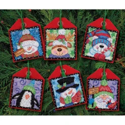 Dimensions Christmas Pals Ornaments, Set Of 6 Counted Cross-Stitch Kit