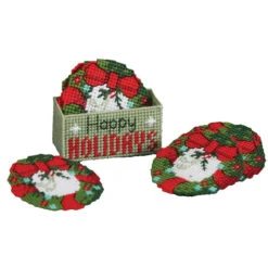 Herrschners Holiday Cheer Coasters Plastic Canvas Kit