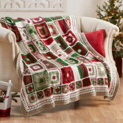 Herrschners Merry Mistletoe Afghan Crochet Kit